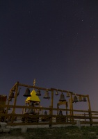 belltower under stars