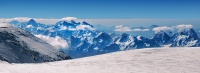 Вид с Западной вершины Эльбруса на ГКХ