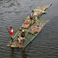 Bamboo rafting.....