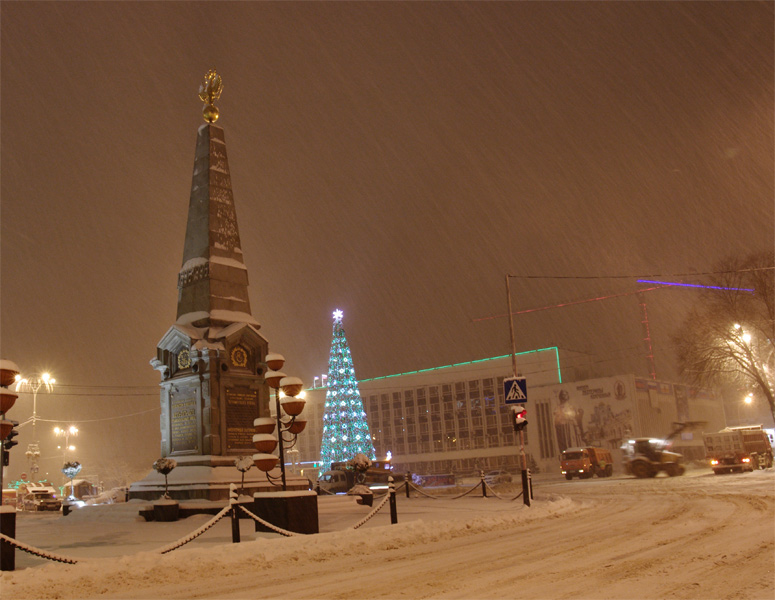 Снежное раннее утро Краснодара...