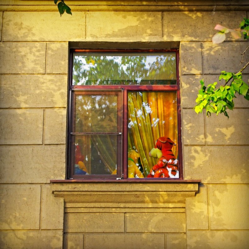 окошко одной из квартир на Малоохтинском проспекте